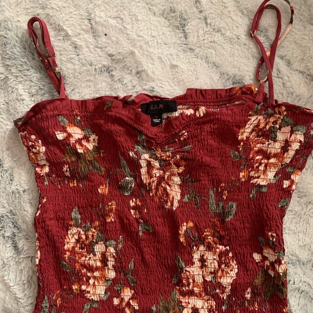 Red floral top